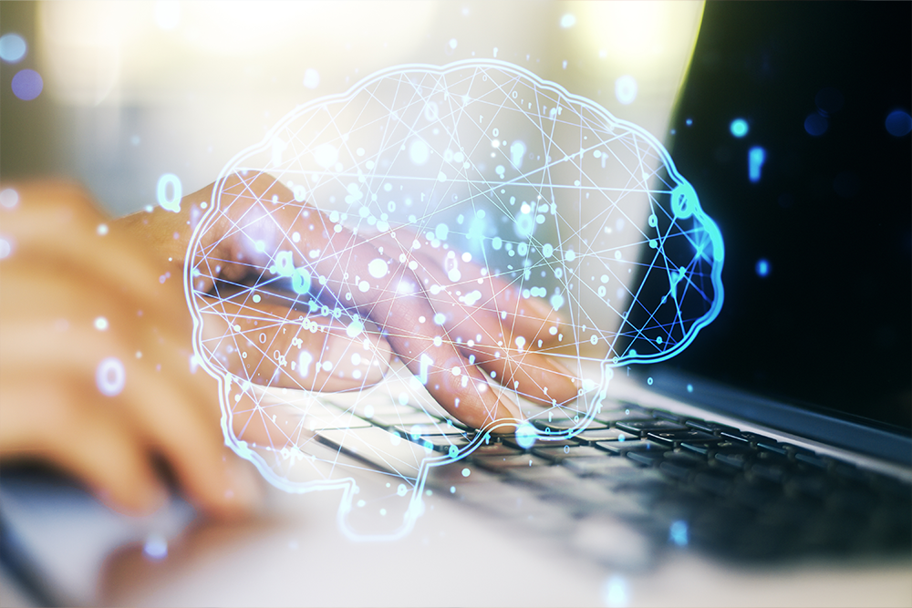 Cervello stilizzato – pensiero critico e informazione indipendente.